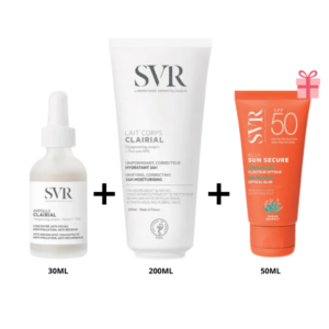 SVR PACK CLAIRIAL AMPOULE 30ML + CLAIRIAL LAIT CORPS 200ML + ECRAN SVR BLUR 50ML (OFFERT)
