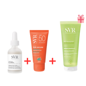 SVR PACK AMPOULE CLAIRIAL 30ML+ ECRAN BLUR INV SPF50+ 50ML+SEBIACLEAR GEL MOUSSANT 200ML GRATUIT
