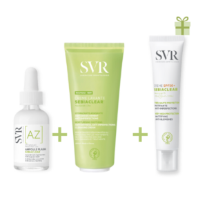 SVR COFF SEBIACLEAR CREME LAVANTE 200ML+AMPOULE FLASH AZ 30ML+ SEBIACLEAR ECRAN SPF50+GRATUIT